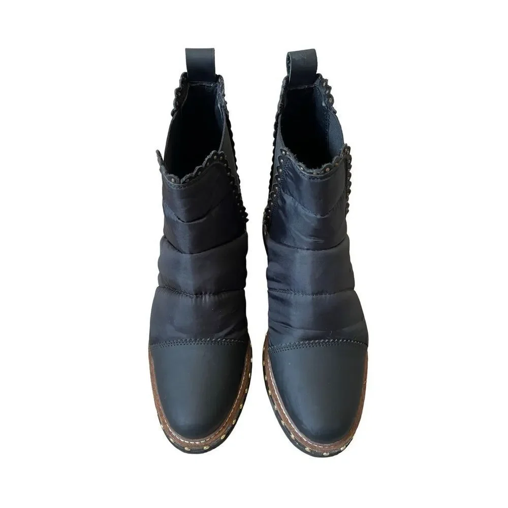 Free People Atlas Puffer Chelsea Boots Black EU 38